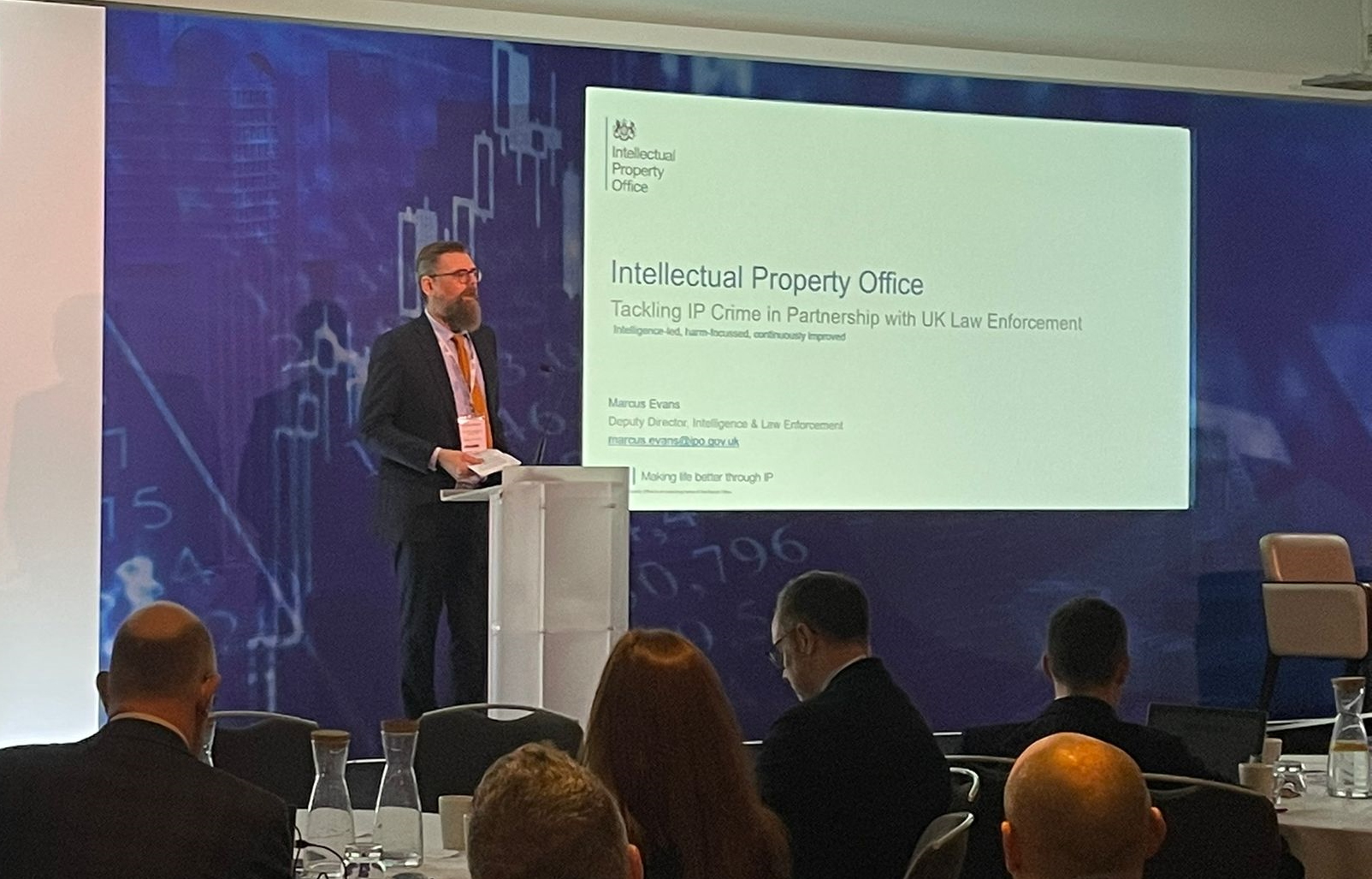 Marcus Evans speaking to stakeholders at the Serious and Organised Crime Exchange event earlier this year